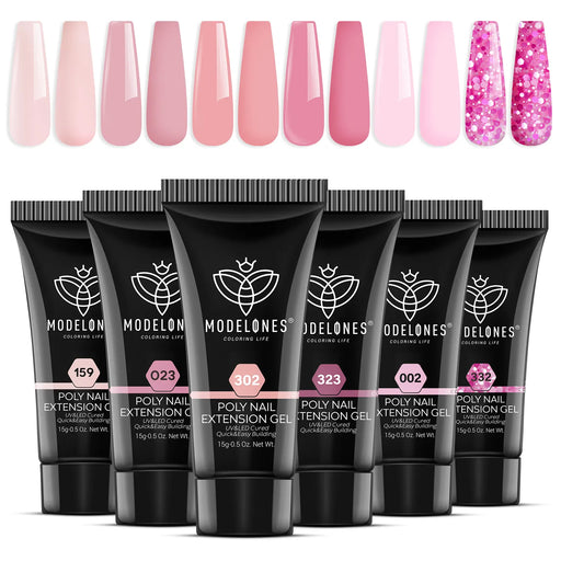 Modelones 6 shades Poly Nail Gel set