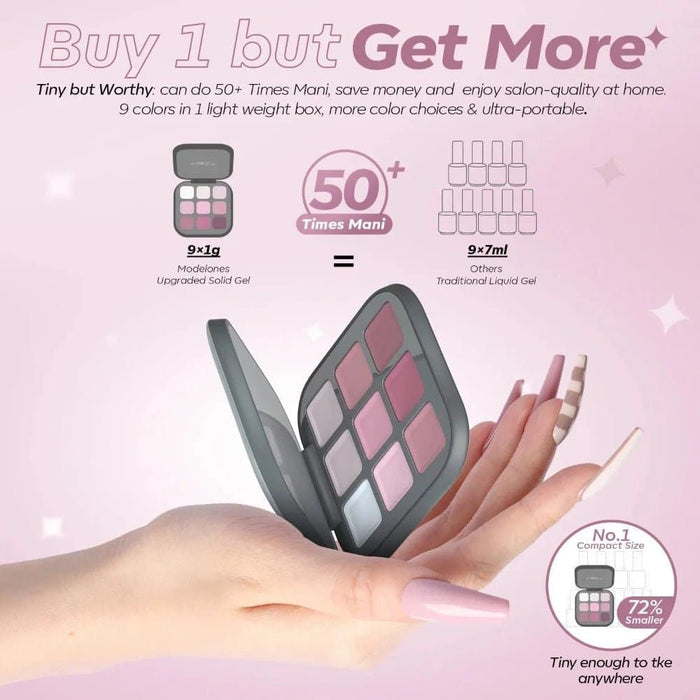 Modelones Gel Polish palette 9 Shades Solid Cream - Refreshing grapefruit