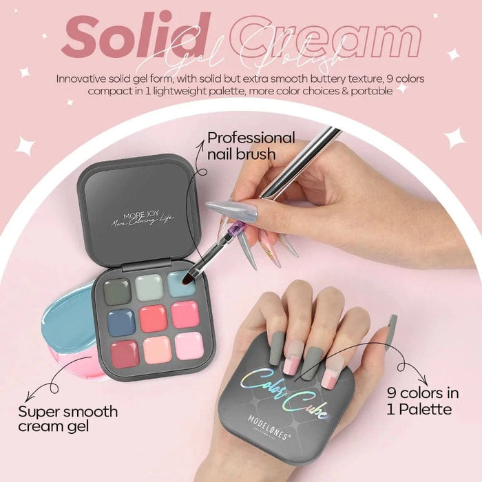 Modelones Gel Polish palette 9 Shades Solid Cream - Creamy Squid Ink Pasta