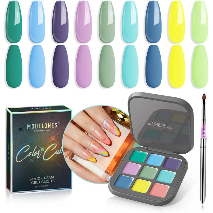 Modelones Gel Polish palette 9 Shades Solid Cream - Lil Pony