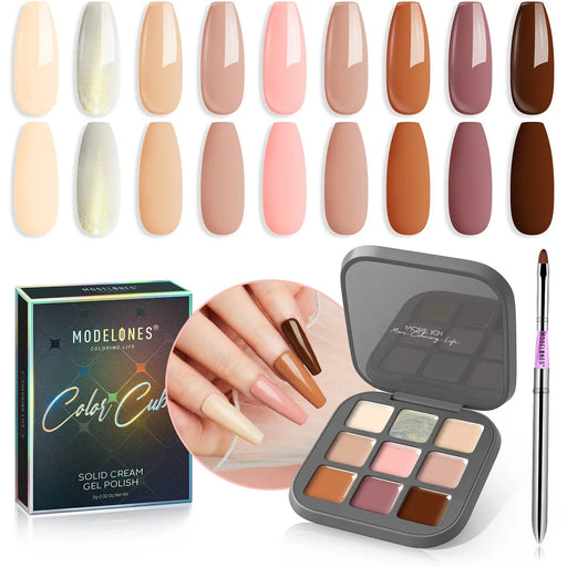 Modelones Gel Polish palette 9 Shades Solid Cream - Born Classy