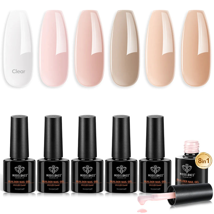 Modelones Builder Nail Gel 6 Colors Set 7ml