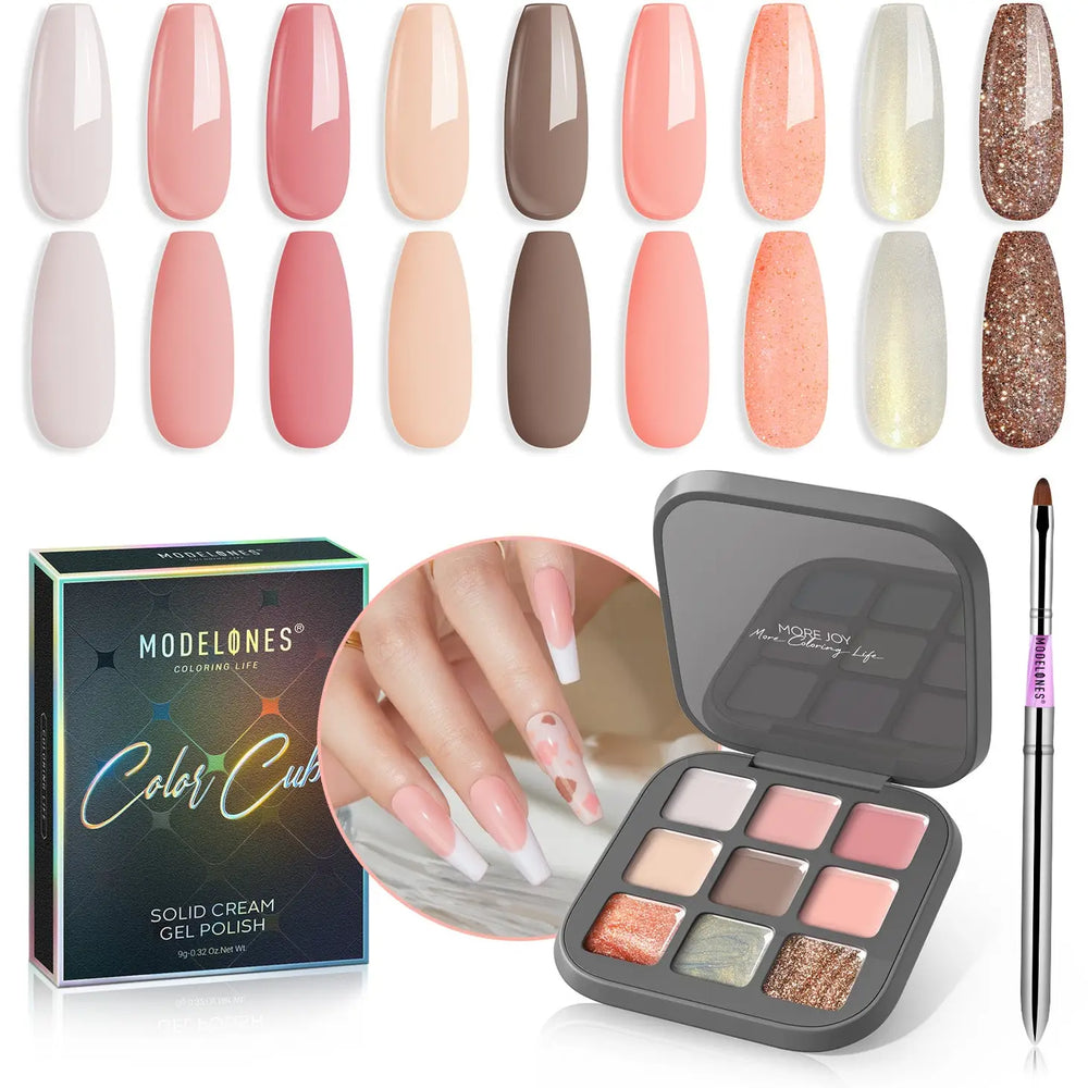 Modelones Gel Polish palette 9 Shades Solid Cream - Sweet like Cinnamon