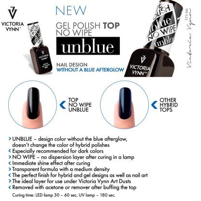 Victoria Vynn Gel polish - Top coat Unblue 8 ml. (No wipe)